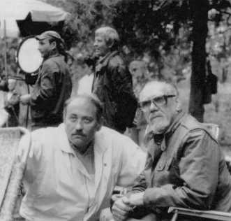 Sven Hassel on the set of Wheels Of Terror